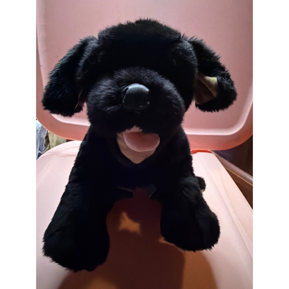 Black Labrador Retriever Plush Dog Stuffed‎ Animal with Denim Jeans Outfit